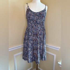 American Eagle Outfitters Blue and Brown Paisley Mini Dress